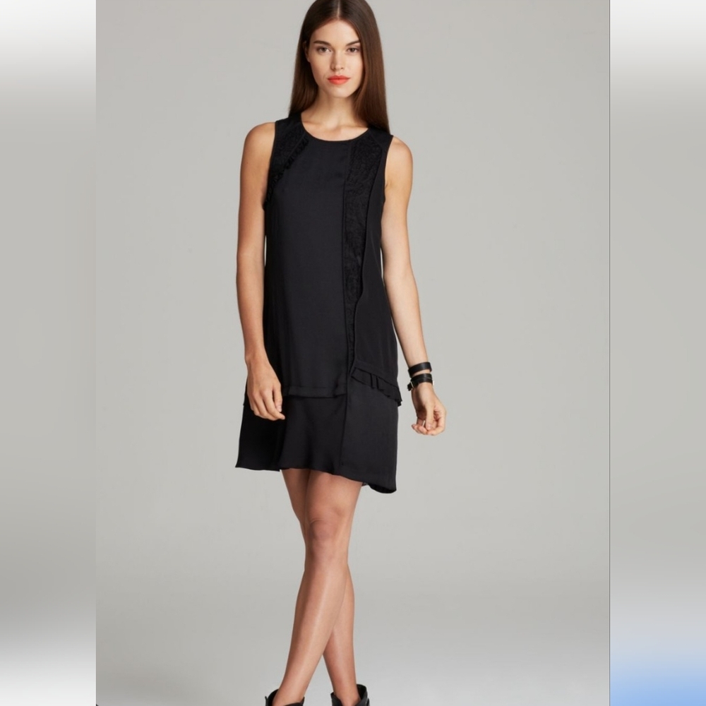 Marc By Marc Jacobs,Size4,  Black Silk W/Lace ,Mini Dress